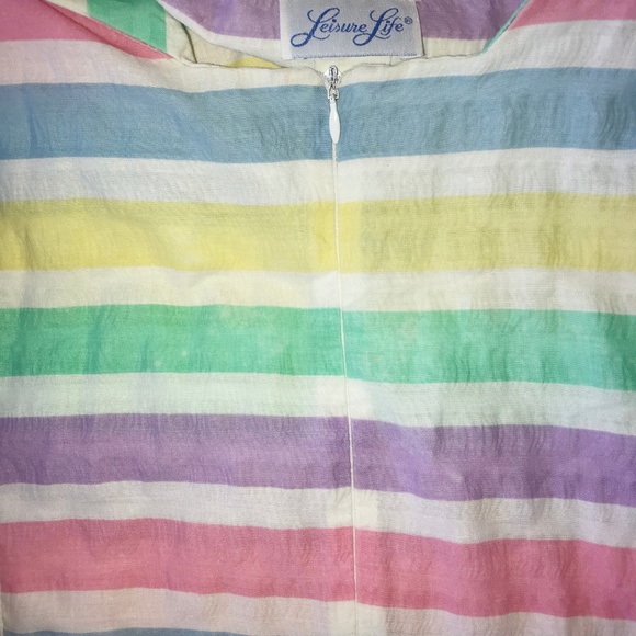 Leisure Life | Vintage Rainbow Cotton Dress - Picture 7 of 8
